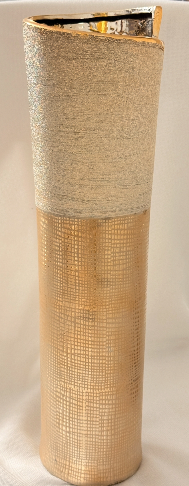 Vase Cylindrique – Finition Minérale Sable